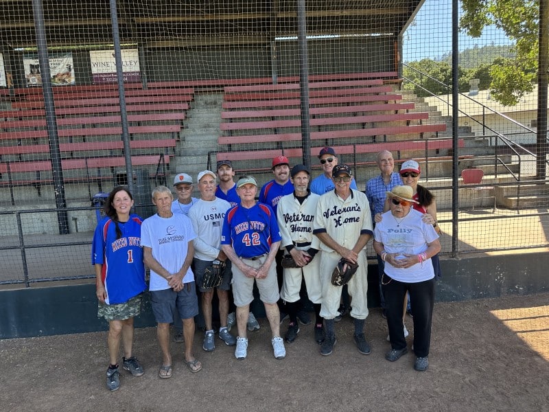 The Mixed Nutts ball team pictured at the California State Veterans Home in Yountville, June 2024.