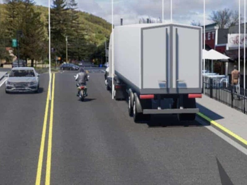An artist rendering of the street and sidewalk improvement project at Washington Madison Streets in northern Yountville. Town of Yountville image